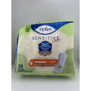 Tena Sensitive Care Ultimate Absorbency Incontinence Pad for Women, White, 33Ct